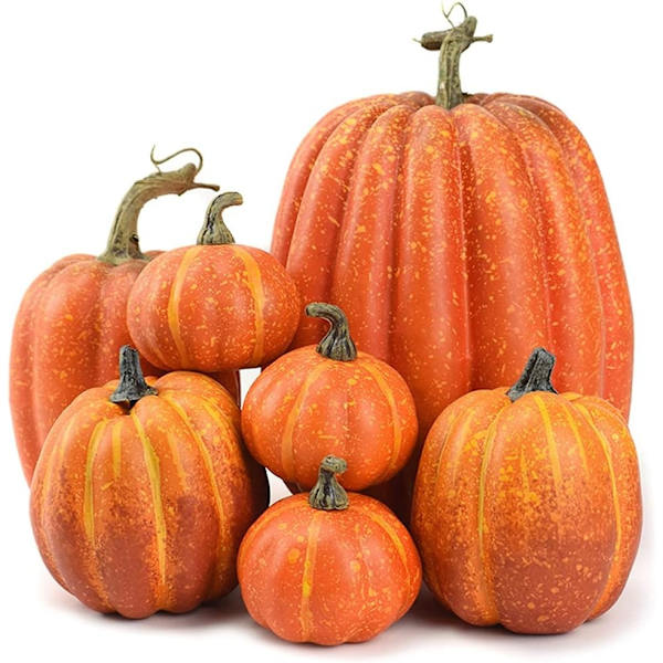 7 stk kunstigt græskar, falsk græskar, efterårsdekoration til Thanksgiving Halloween jul - Perfet