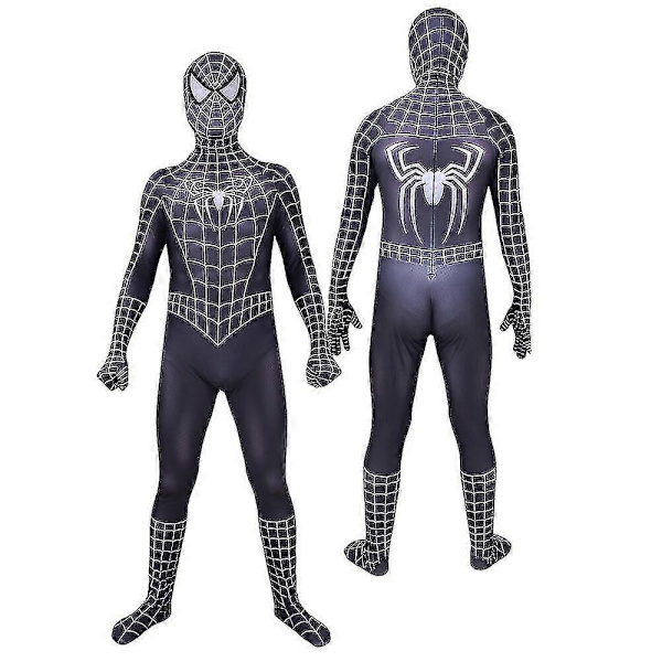 Halloween Mænds Sort Remy Spiderman Cosplay Kostume Venom Symbiote Remy Dragt Zentai Bodystocking Voksen-Perfekt Hood Detachable M