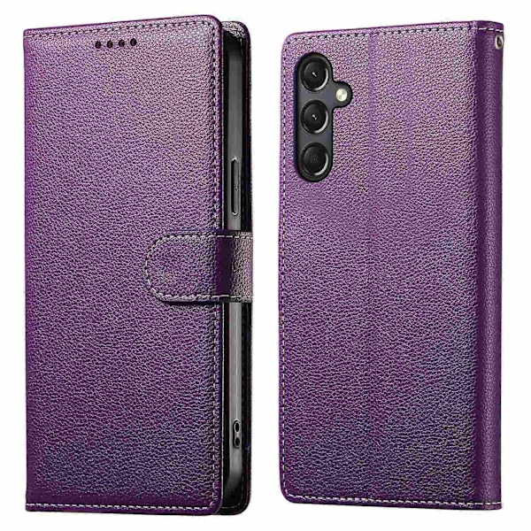 Yhteensopiva Samsung Galaxy A24 4G (162.1 x 77.6 x 8.3mm) Kotelo Nahkainen Lukko Lompakko Jalusta Puhelinkotelo - Perfet Purple