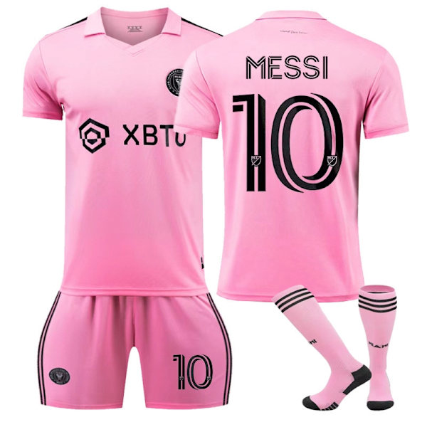 Fodbold Messi nr. 10 Trøjesæt Fodboldtrøjeshortssæt Fangave T-Shirt- Perfet XXL