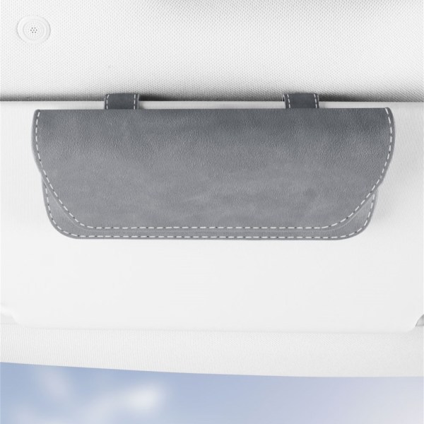 Solglasögonhållare för bil Solskydd, Glasögon Bil Visir Clips Förvaring Glasögon Organizer Case, PU Läder Glasögon Hållare- Perfet Brown