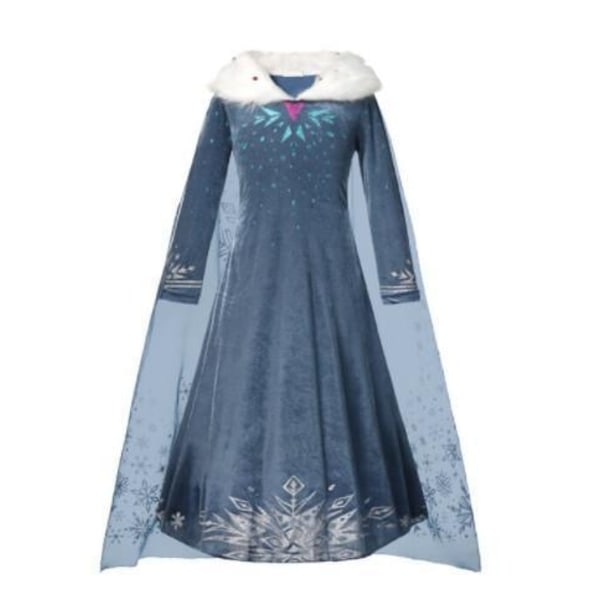 Winter Frost Elsa och Anna Princess Dress Maskeraddräkt Barn - Perfet blue 140