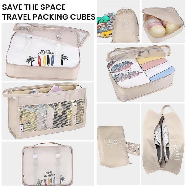 8-delad resväska, Comius Sharp plaggpåsar, packningskuber, packningspåsar, - Perfet