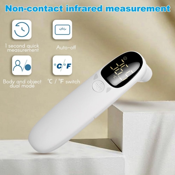 Stort LCD IR Termometer Feber Termometer - Perfet white