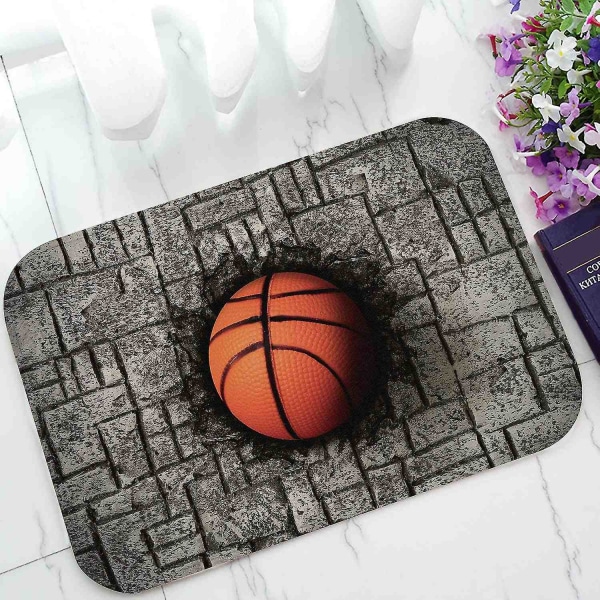 Basketball Sport Grå murstensvæg Dørmåtte indendørs/udendørs/badeværelse Tæpper 40x60 Cm - Perfet