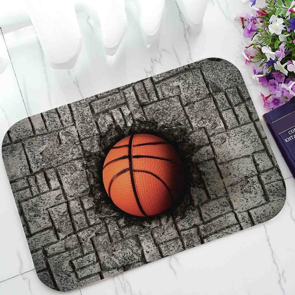 Basketball Sport Grå tegelvägg Dörrmatta inomhus/utomhus/badrum Mattor 40x60 Cm - Perfet