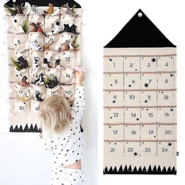 24 Lommer Juleadventskalender Nedtelling Hengende julegave -hg