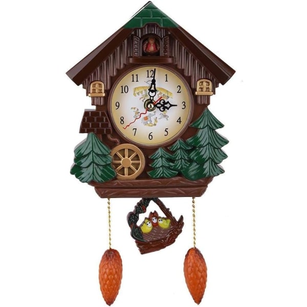 Cuckoo Clock Tree House Veggklokke Art Vintage Decoration Easy - Perfet