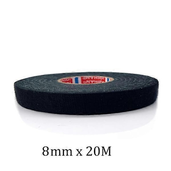 15/20 Meter Varmebestandig Flammehemmende Tape Coroplast Selvklebende Stofftape for Bilkabelnett Ledningsbeskyttelse - Perfekt 8MMx20Meter