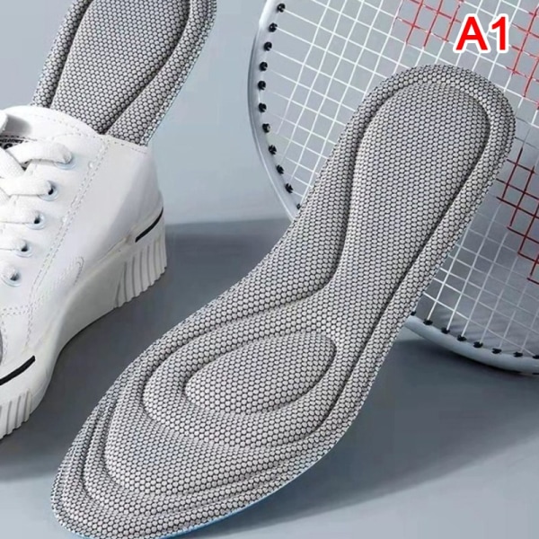 2 stk Foot Master Memory Foam Ortopædiske indlægssåler til sko - Perfet Gray 35-37