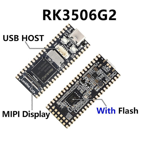 Yhteensopiva Luckfox Lyra B RK3506G2 Linux -kehityskortin kanssa RK3506 Cortex-A7 Tukee MIPI/DSI-näyttöä - Täydellinen