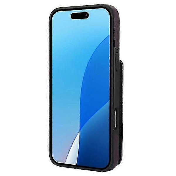 Kompatibel med iPhone 16 Pro Max Cover Kortholder Støtteben PU+TPU Telefon Cover med Skulderrem - Perfekt Dark Purple