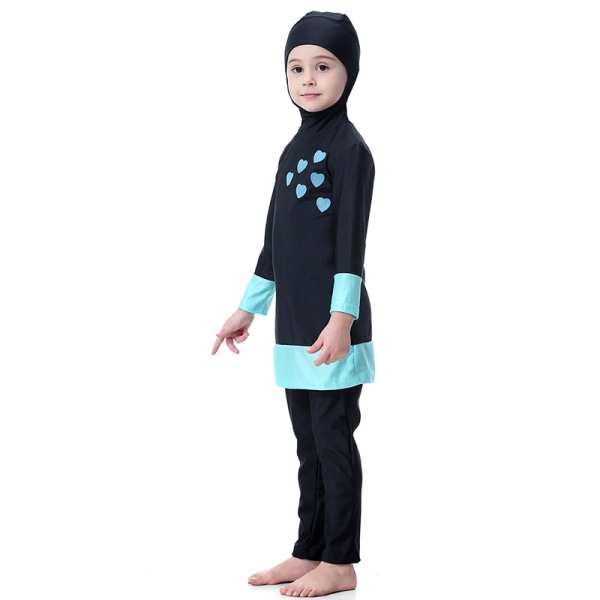 Barn Flickor Burkini Badkläder Heltäckande Cover Badkar - Perfet Navy blue 140cm