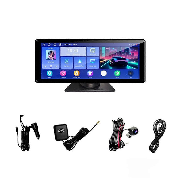 android 13 10,26 tommer 2G+32G Bil DVR Trådløs CarPlay android Auto Mirror Link Dash Cam Navigation Bluetooth AUX FM-Perfet