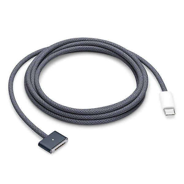 Kompatibel med MacBook 2m 140W Kompatibel med MagSafe 3 Flätad Sladd USB-C till Magnetisk Laddningskabel - Perfet Midnight Color