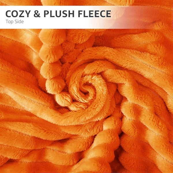 Magisk Velvet Sherpa-pledd Fleece Teppe Oransje og Hvit Sherpa Myk Plysj Fluffy Varmt Koselig Tykt for Seng Sofa Stol - Perfekt 6 100X150cm