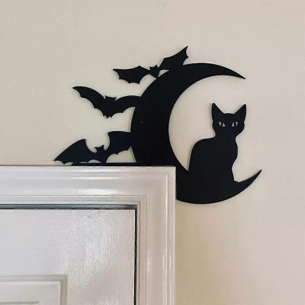Nyeste søte metallkatt-dørtopper: Perfekt for Halloween-dørdekorasjon hjørner Moon Cat