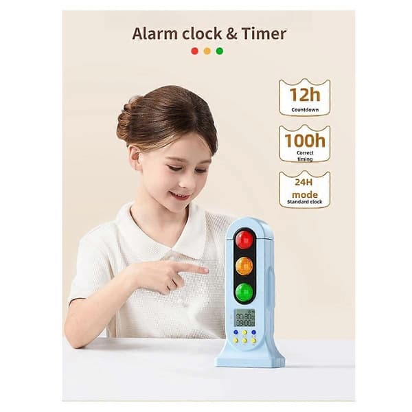 Smart Trafikklys Visuell Timer Audio Digital LCD-skjerm for Barn Klasserom Kjøkken Spill Nedtelling - Perfekt
