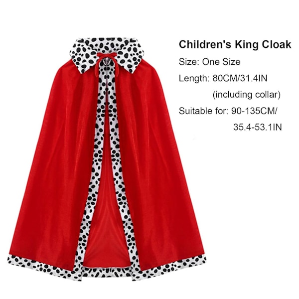 Kung Robe Kung Cape Kunglig Cape Kung och Drottning Kostymset för Fest Cosplay Scen Karneval-Perfekt för Barn och Vuxna Yellow