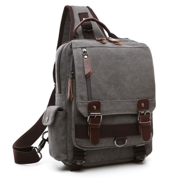 ny liten canvasryggsäck herr Reseryggsäck Multifunktionell axelväska för kvinnor Laptopryggsäck Skolväskor Dam Daypack gray 1