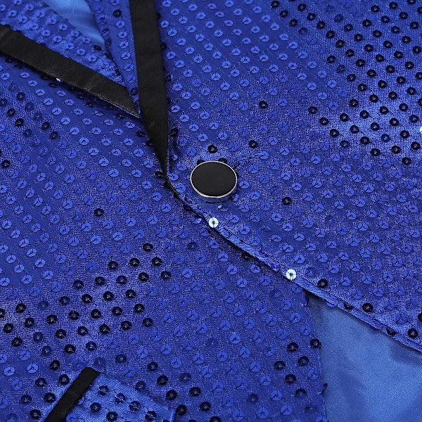 Sliktaa Miesten Paljetti Schwalbenrock Takki Juhlaesitys Smokkipuku Takki - Täydellinen Blue XL
