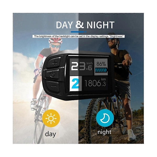 LCD TFT UKC3 Display Hastighet Batteritid Indikator Kompatibel med Elcykel 24V 36V 48V Motor Konverteringskit-Perfet
