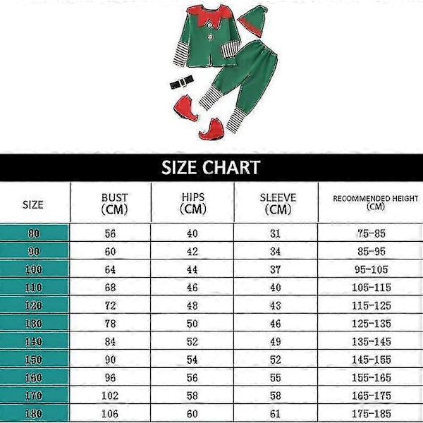 Elf Kostume til Kvinder, Piger og Damer - Flot Julemandskostume - Perfekt Boy or Men 150 CM