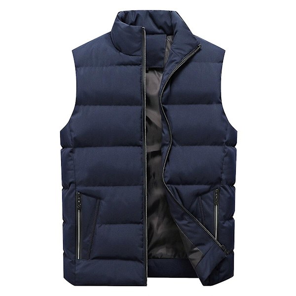 YOUTHUP Herrar Västar Casual Utomhus Quiltat Vinter Ärmlös Bodywarmer-Perfet Blue 3XL