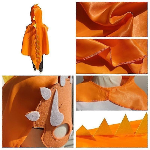 Dinosaur Kostume Kappe Barn Kostume Draget Klæd Ud Piger Drenge Halloween Kostume Til Fødselsdagsfest Favør-Perfet Orange