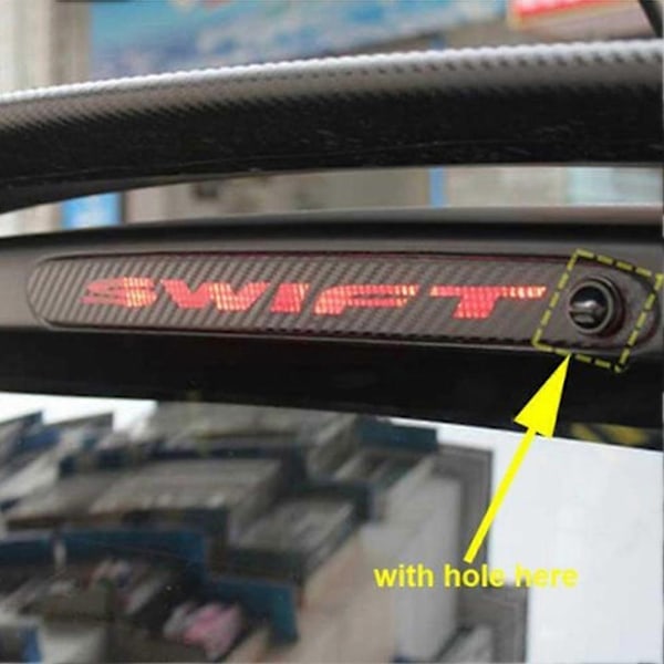 Passer til Suzuki Swift Mengxi kulfiber bagbremselys bilmærkat dekorativt dæksel - Perfekt Black With Hole