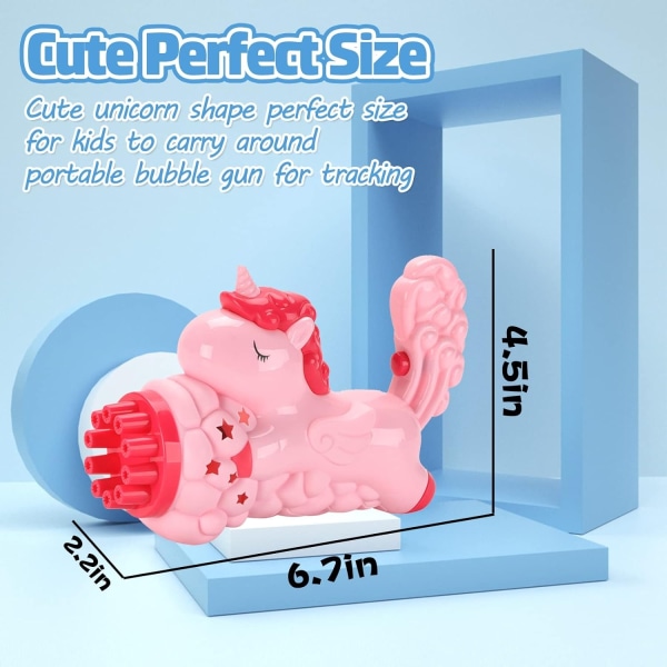 Bubble Machine Unicorn Bubble Gun for Kids for Bubble rosa - Perfet