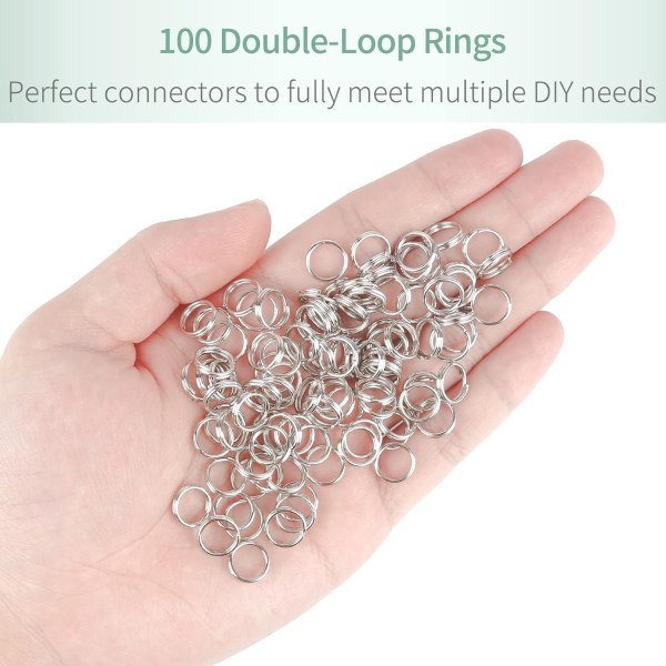 100 stk. 10 mm Double Loop Mini Split Jump Ringe Små metalringe Forbindelser til smykker Halskæde Armbånd Øreringe- Perfet