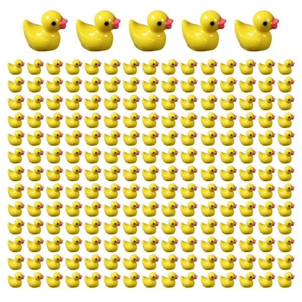 100/200 stk Mini Rubber Ducks Miniature Resin Ducks Gul Tiny D-Perfet 100pcs yellow 100pcs