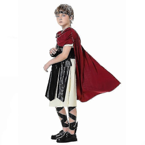 Spartan Warrior Kostymset Romersk Gladiator Cosplay Halloween Karneval Kostym för Vuxna Barn - Perfekt Child with knife shield XXL