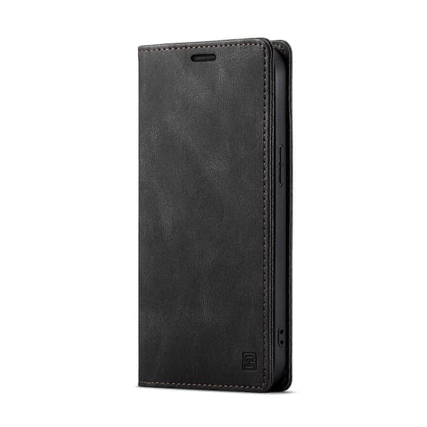 Covers Wallet Etui til iPhone 15 AUTSPACE A01 Læder Stand Etui med RFID-blokerende Kortholder - Sort-Perfet