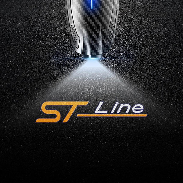 2 kpl USB-ladattavat ST Line -logolla varustetut auton oven HD LED-lamput projektorit kohteliaisuus tervetuloa valot Ford Mondeo Kuga Focus Fiesta -Perfet C