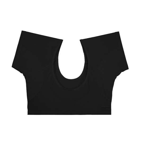 Gjenbrukbar, vaskbar, svettesikker T-skjorte med ermehull L black l