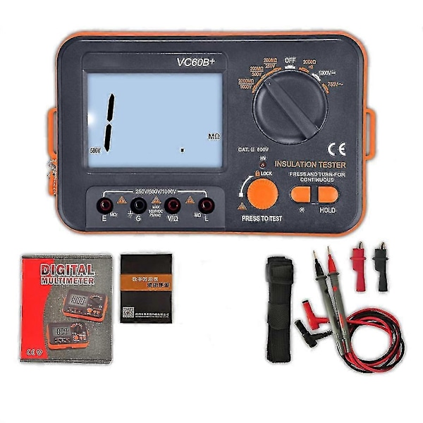 Megger Megohmmeter 250v 500v 1000v - Digital Isolasjonsresistans Tester - Perfekt