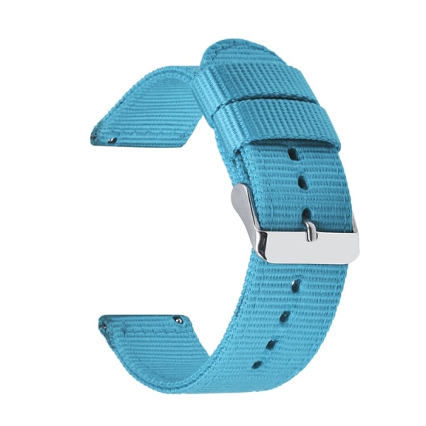 2 par ljusblå watch 20mm, ersättningsläderband med spännen i rostfritt stål - Perfet