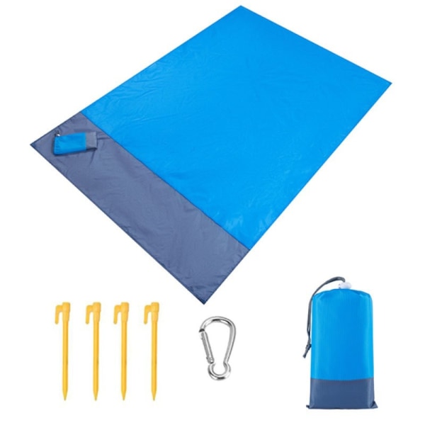 Bærbar utendørs ultratynn strandmatte - vanntett og sandtett - Perfet Blue 140*200cm