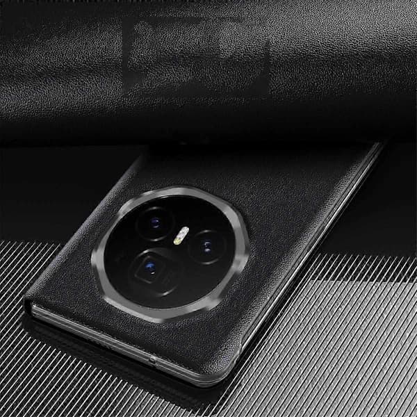 PU læder telefoncover med displayvindue til Honor Magic V3 5G, med stylus Brown