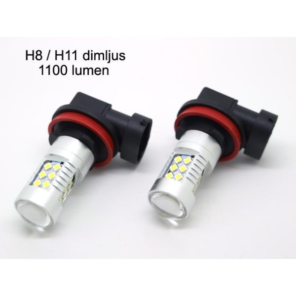 2STK Tåkelys H8 H11 Ledlys 6000K 1100 lumen 12v - Perfet silver
