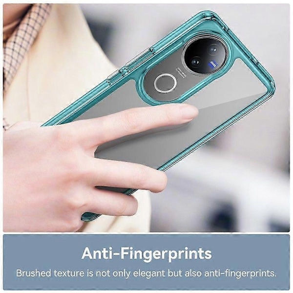 Kompatibel med vivo V50 5G Skal TPU + Akryl Skyddande Transparent Mobilskal - Perfekt Transparent Blue