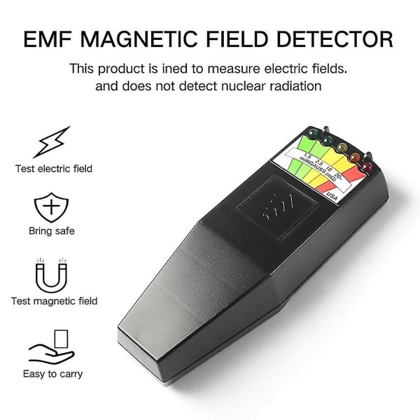 Elektromagnetisk felt Emf Gauss Meter Strålingsdetektor Bærbar Emf Magnetic Field Monitor 5 Led Gauss Meter - Perfet