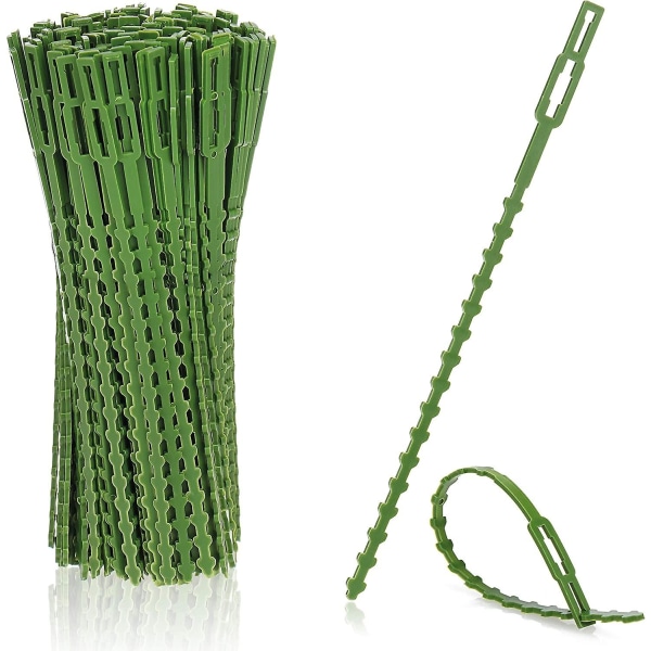 200 stk Grønne plast plantebindere Genanvendelige buskbindere Stabil klatrestøtte til planter Haveredskaber - Perfet
