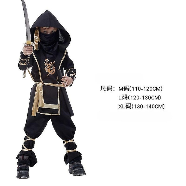 Invisible Ninja Assassin Japanese Warrior Black And Red Book Week Halloween-kostyme - Perfet Style 4 M