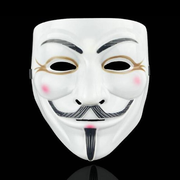 Anonymous Hacker Vendetta Guy V Cosplay Masks Halloween Party Masks-Perfet White Eyeliner 0