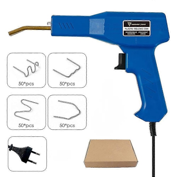 Varmt Stifter Plast Svejsningsmaskine Bumper Reparationskit Loddejerns til Plast Reparation Bil Bumper Reparation Svejsningspistol-Perfekt Blue A 220V  EU