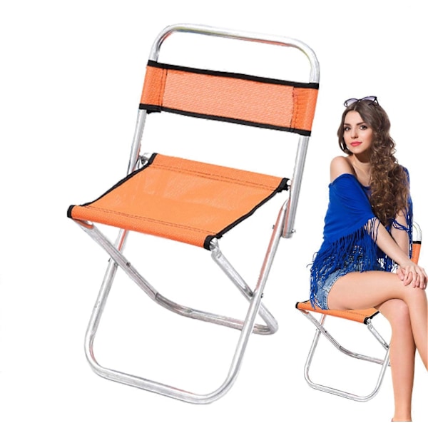 Kokoontaitettava ulkoistuin, kestävä kannettava tuoli ulkokäyttöön, retkeilyyn, kalastukseen ja ulkoiluun - Täydellinen Chair With Backrest Small Size