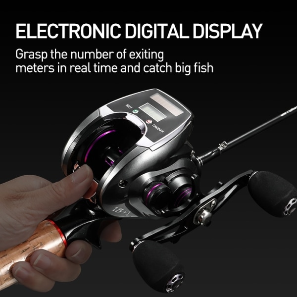 elektronisk fiskerulledisk Digital Display Baitcasting - Perfet